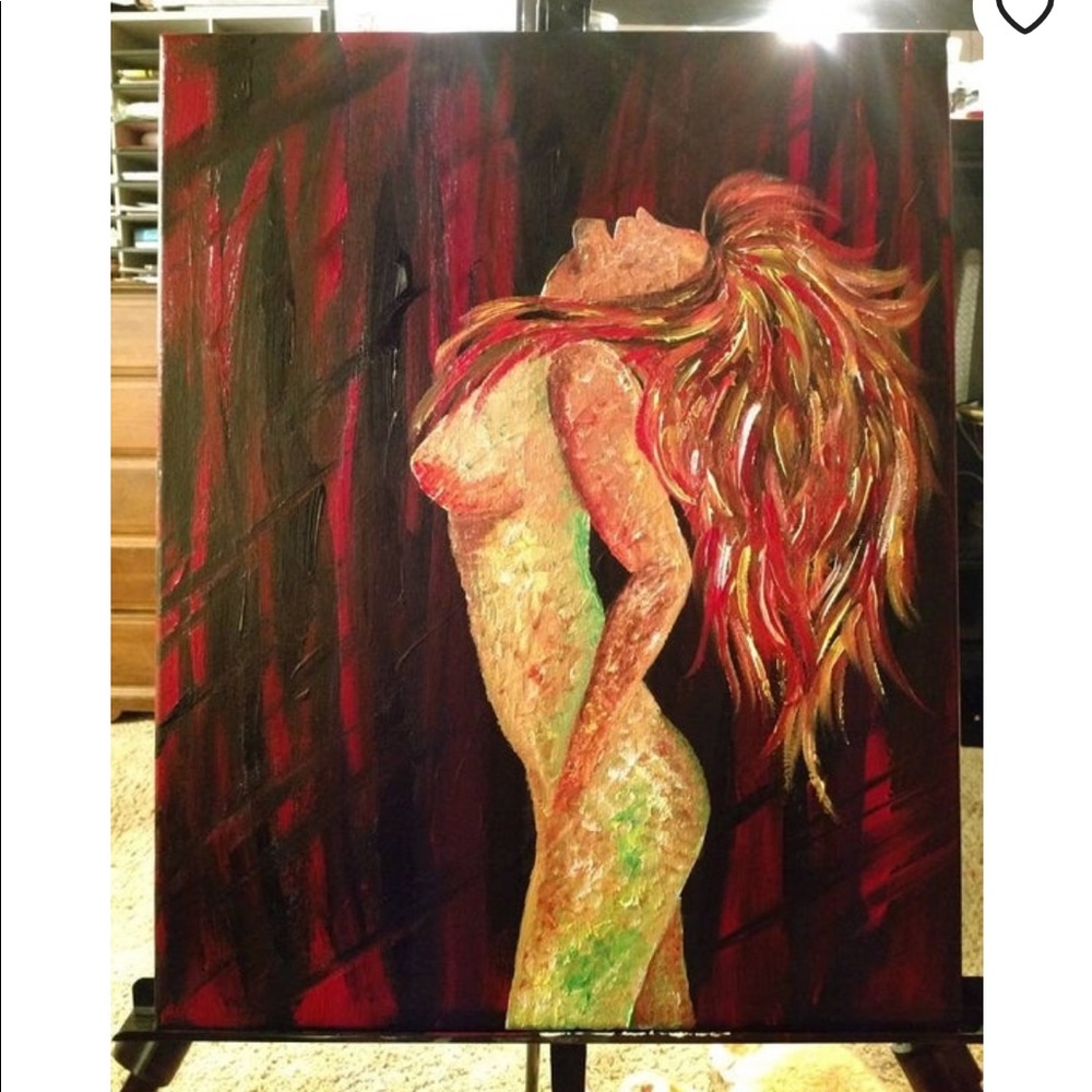 Life Force acrylic nude painting canvas custom